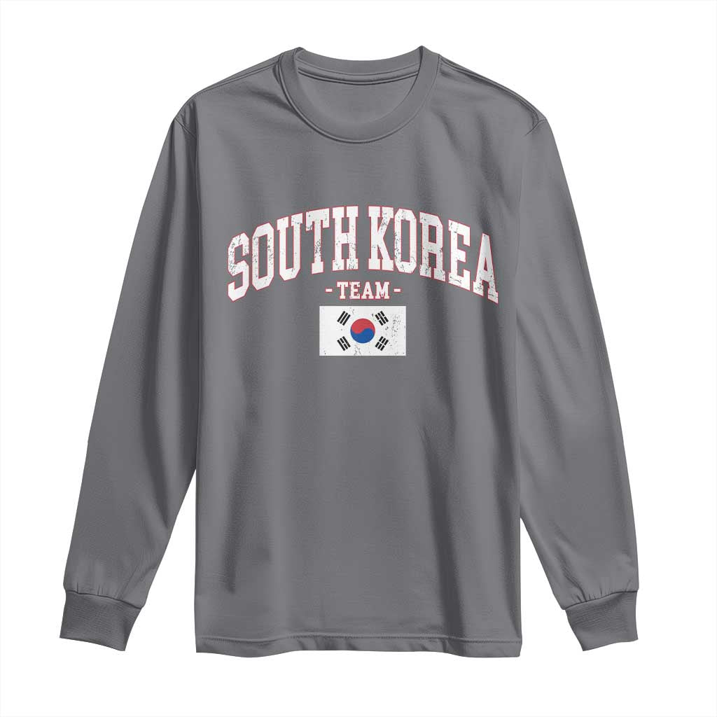 South Korea National Team Long Sleeve Shirt Retro Vintage Sport Varsity Korean Flag