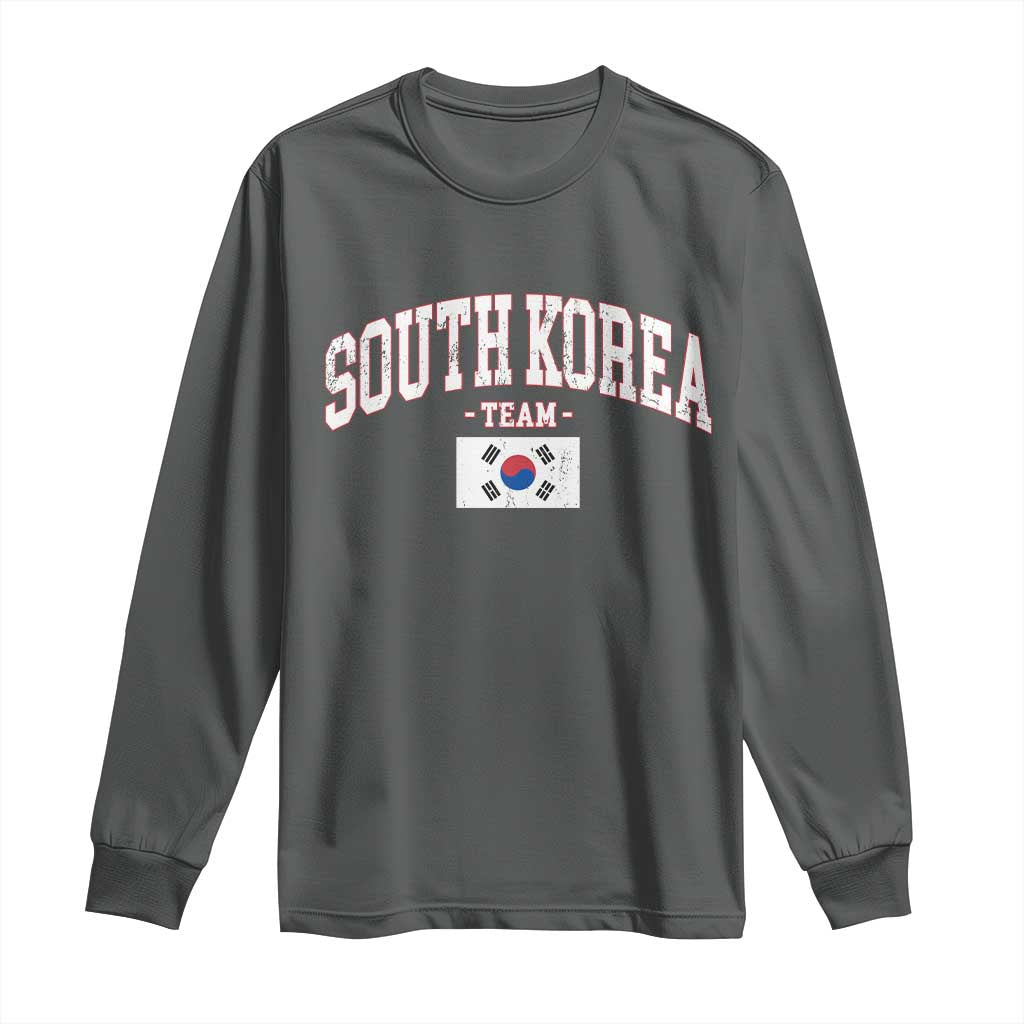 South Korea National Team Long Sleeve Shirt Retro Vintage Sport Varsity Korean Flag
