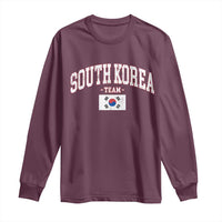 South Korea National Team Long Sleeve Shirt Retro Vintage Sport Varsity Korean Flag