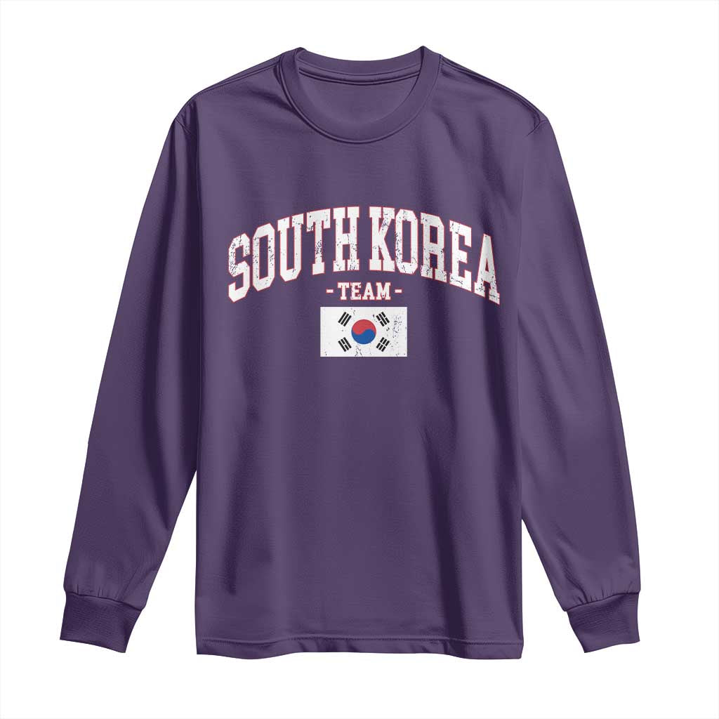 South Korea National Team Long Sleeve Shirt Retro Vintage Sport Varsity Korean Flag
