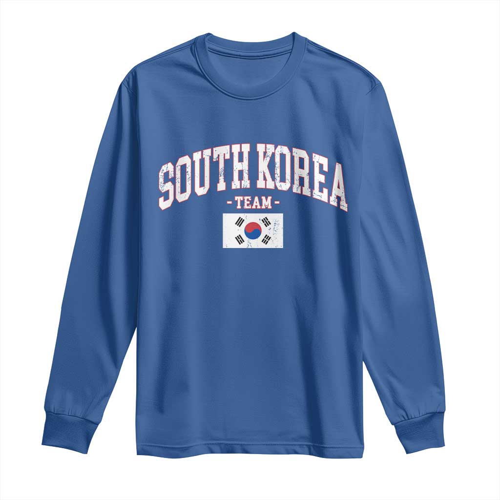 South Korea National Team Long Sleeve Shirt Retro Vintage Sport Varsity Korean Flag