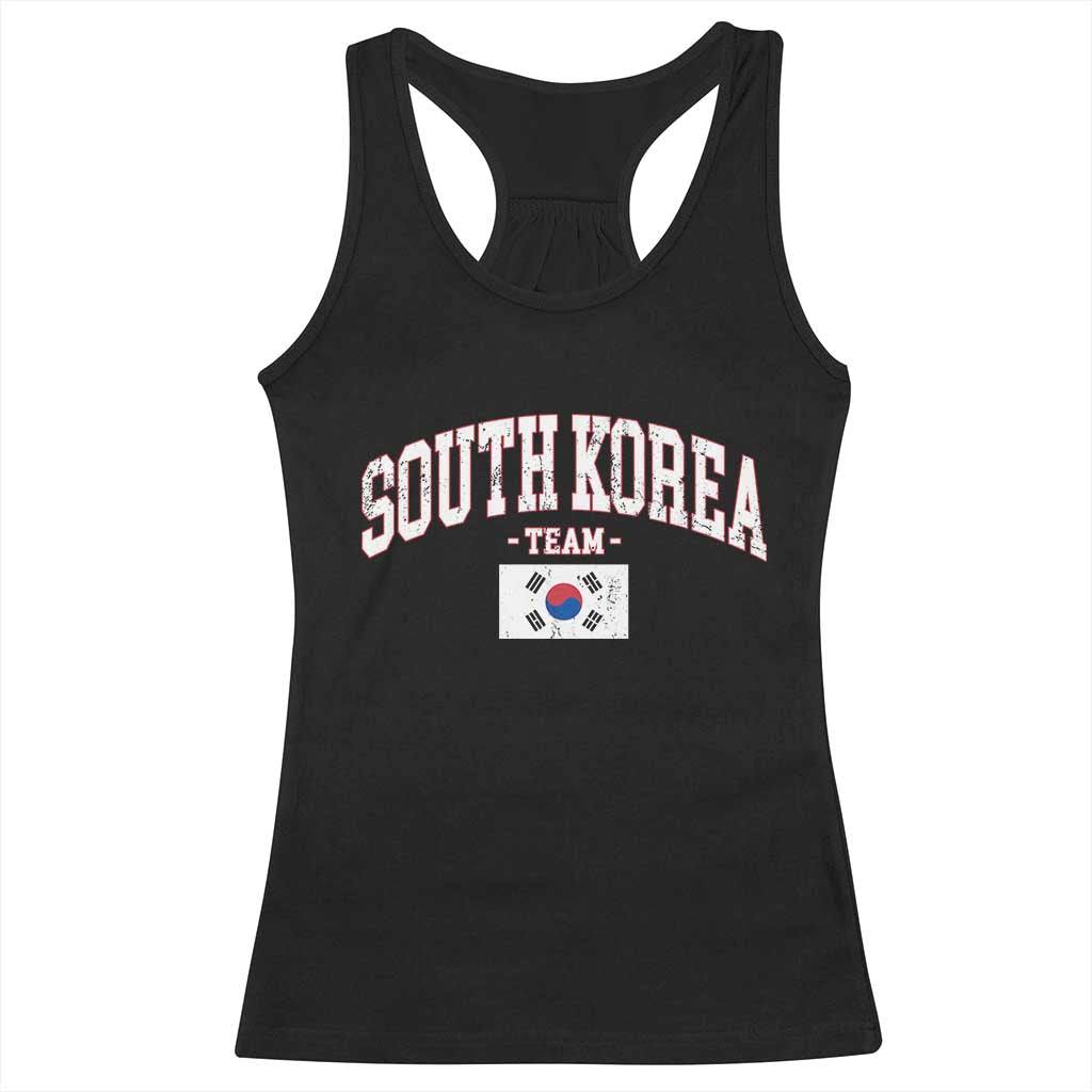 South Korea National Team Racerback Tank Top Retro Vintage Sport Varsity Korean Flag