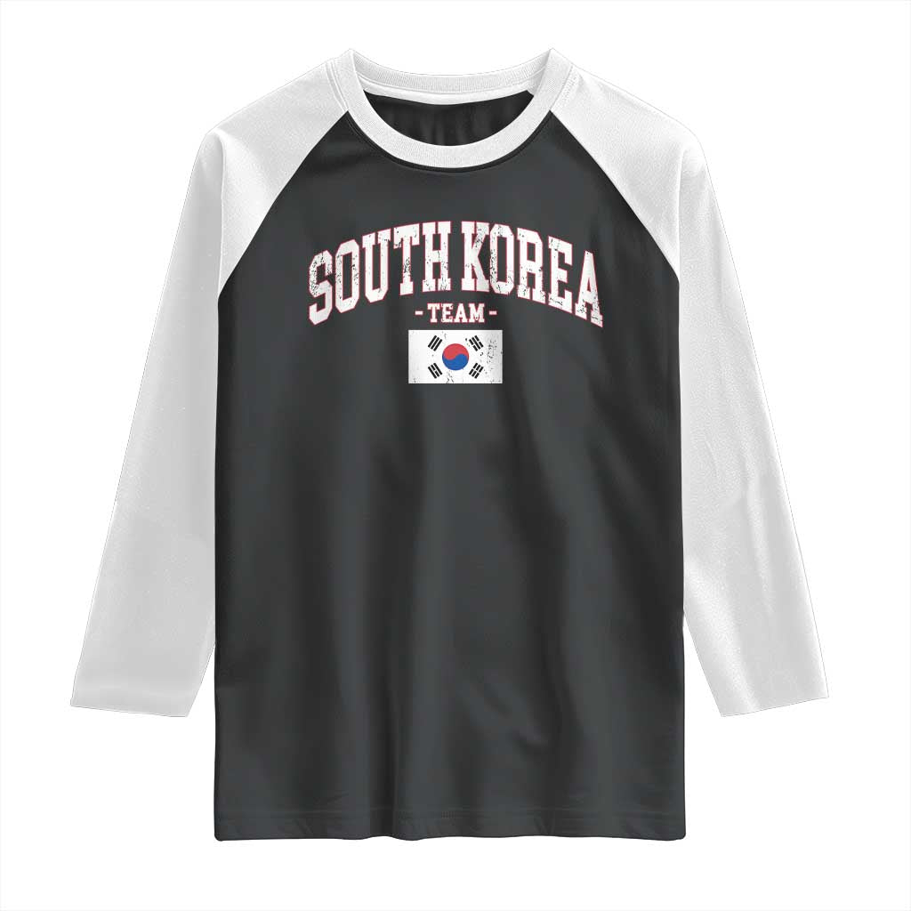 South Korea National Team Raglan Shirt Retro Vintage Sport Varsity Korean Flag