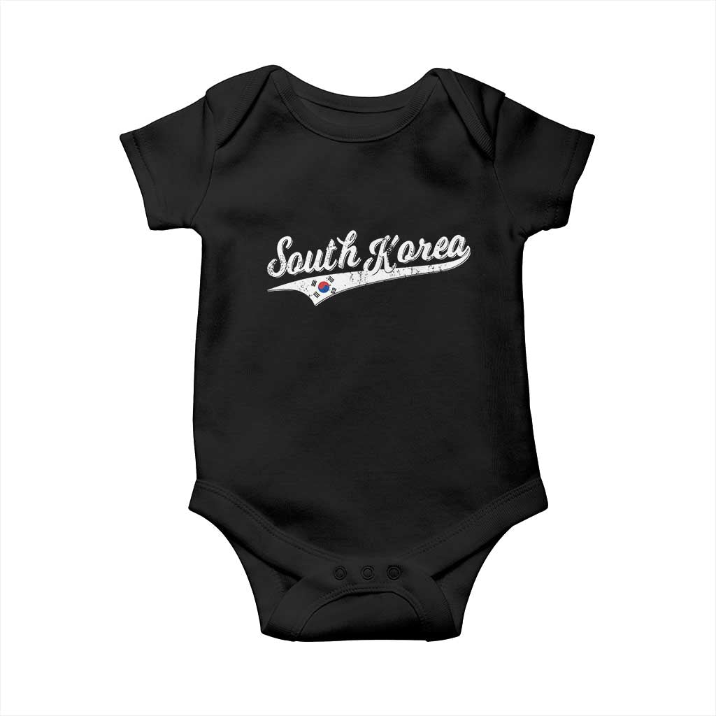 South Korea Baby Onesie Retro Script Sport Korean Flag