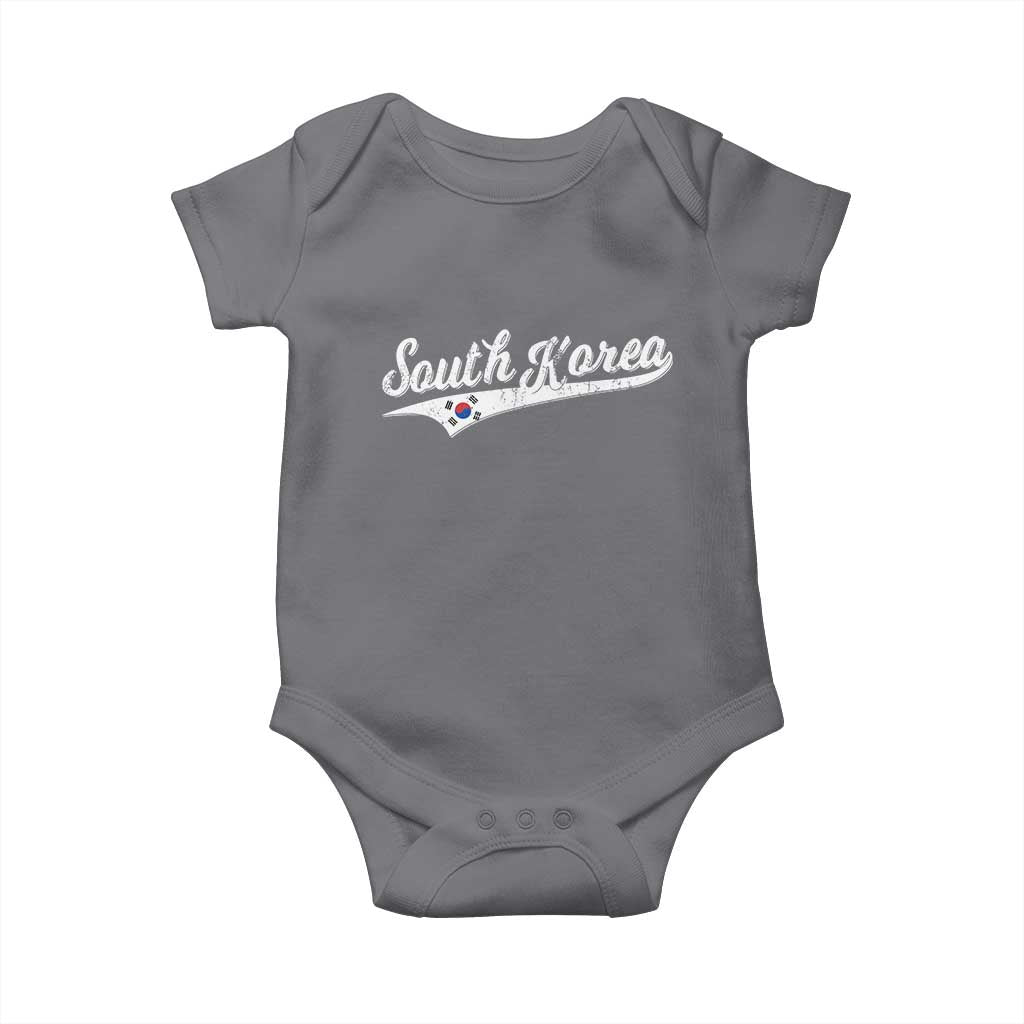 South Korea Baby Onesie Retro Script Sport Korean Flag