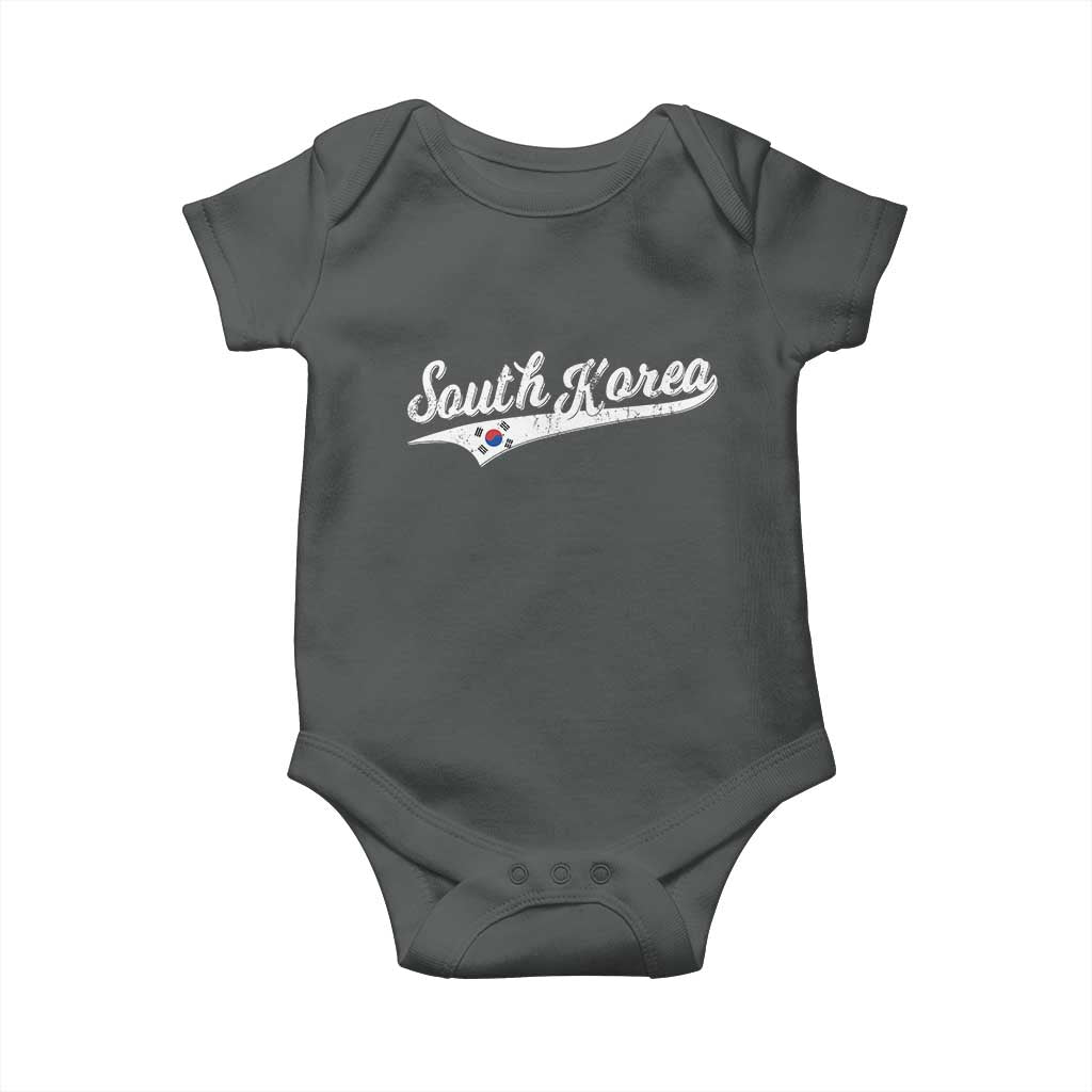 South Korea Baby Onesie Retro Script Sport Korean Flag