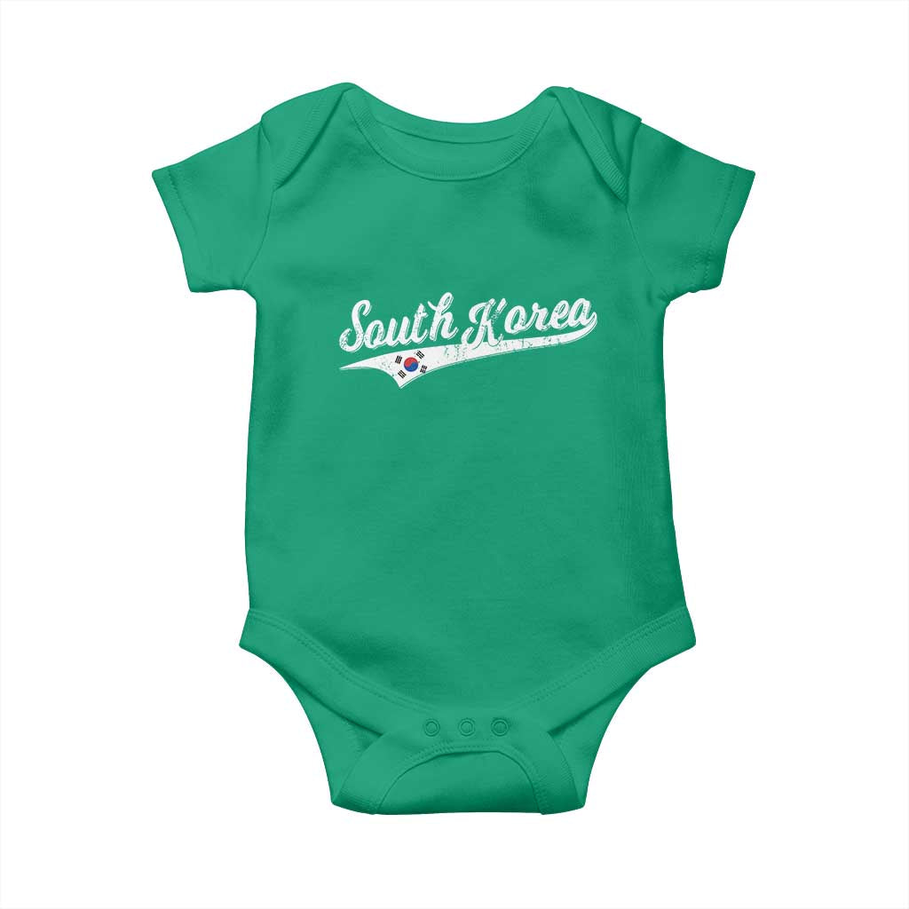 South Korea Baby Onesie Retro Script Sport Korean Flag