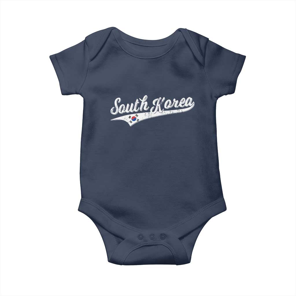 South Korea Baby Onesie Retro Script Sport Korean Flag