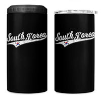 South Korea 4 in 1 Can Cooler Tumbler Retro Script Sport Korean Flag