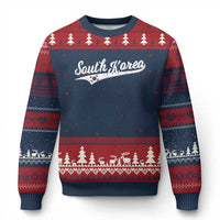 South Korea Ugly Christmas Sweater Retro Script Sport Korean Flag