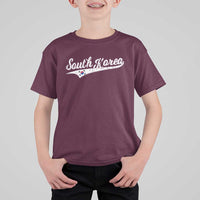 South Korea T Shirt For Kid Retro Script Sport Korean Flag