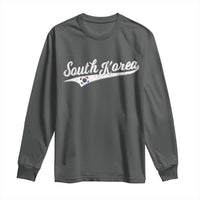 South Korea Long Sleeve Shirt Retro Script Sport Korean Flag