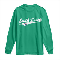 South Korea Long Sleeve Shirt Retro Script Sport Korean Flag