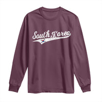 South Korea Long Sleeve Shirt Retro Script Sport Korean Flag