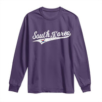 South Korea Long Sleeve Shirt Retro Script Sport Korean Flag