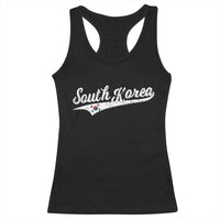 South Korea Racerback Tank Top Retro Script Sport Korean Flag