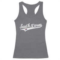 South Korea Racerback Tank Top Retro Script Sport Korean Flag