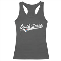 South Korea Racerback Tank Top Retro Script Sport Korean Flag