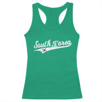 South Korea Racerback Tank Top Retro Script Sport Korean Flag