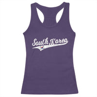 South Korea Racerback Tank Top Retro Script Sport Korean Flag