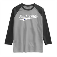 South Korea Raglan Shirt Retro Script Sport Korean Flag