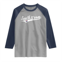 South Korea Raglan Shirt Retro Script Sport Korean Flag