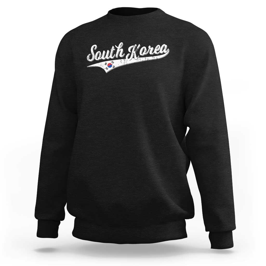 South Korea Sweatshirt Retro Script Sport Korean Flag