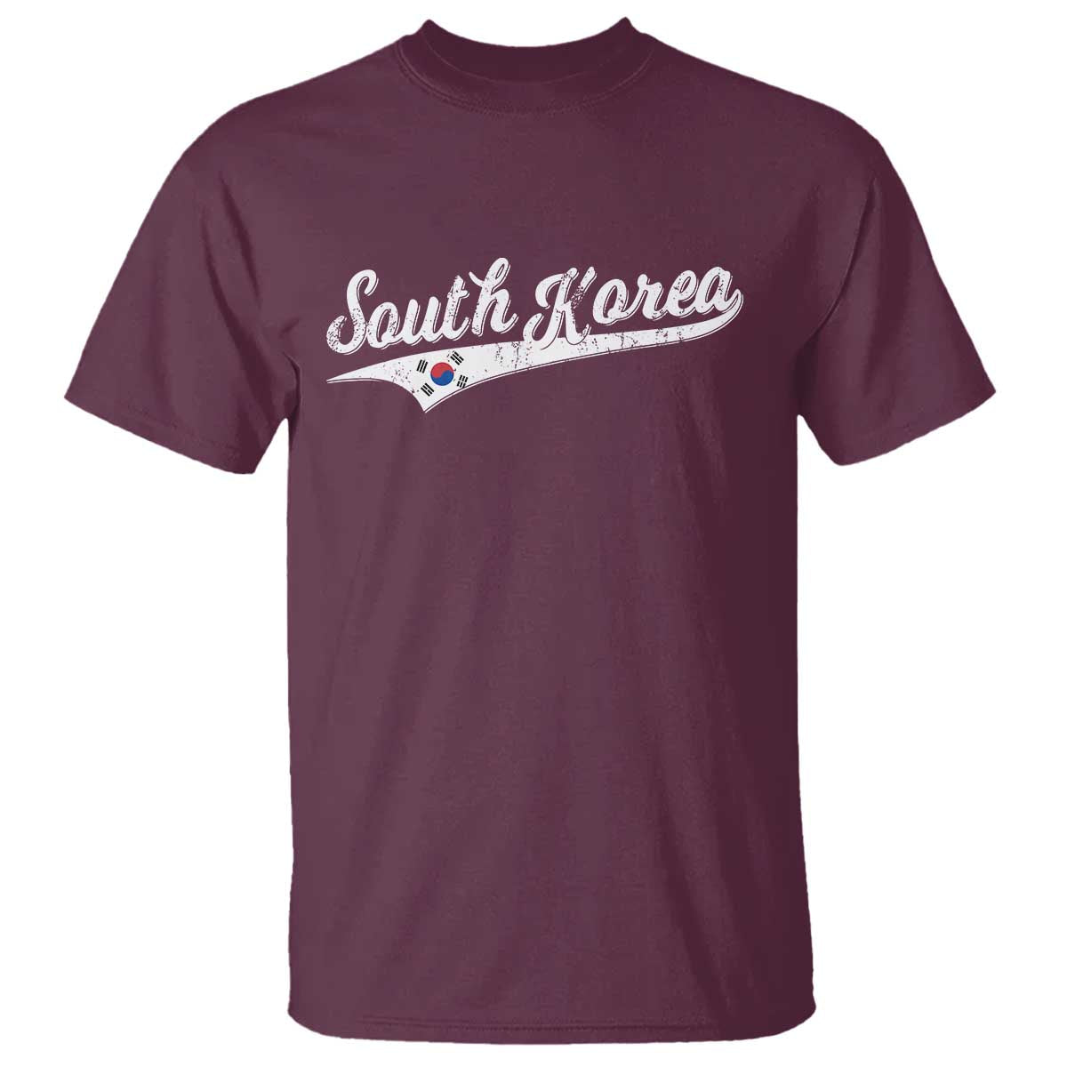 South Korea T Shirt Retro Script Sport Korean Flag