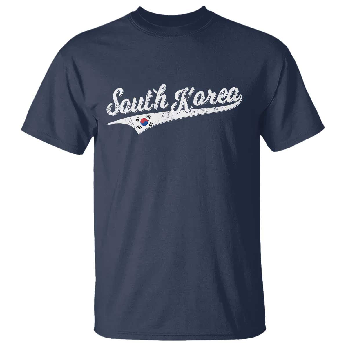 South Korea T Shirt Retro Script Sport Korean Flag