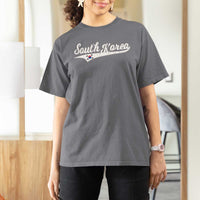 South Korea T Shirt For Women Retro Script Sport Korean Flag