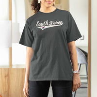 South Korea T Shirt For Women Retro Script Sport Korean Flag