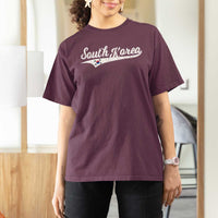 South Korea T Shirt For Women Retro Script Sport Korean Flag