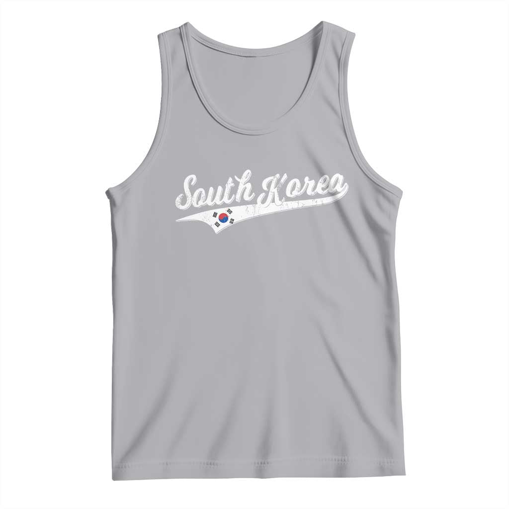 South Korea Tank Top Retro Script Sport Korean Flag