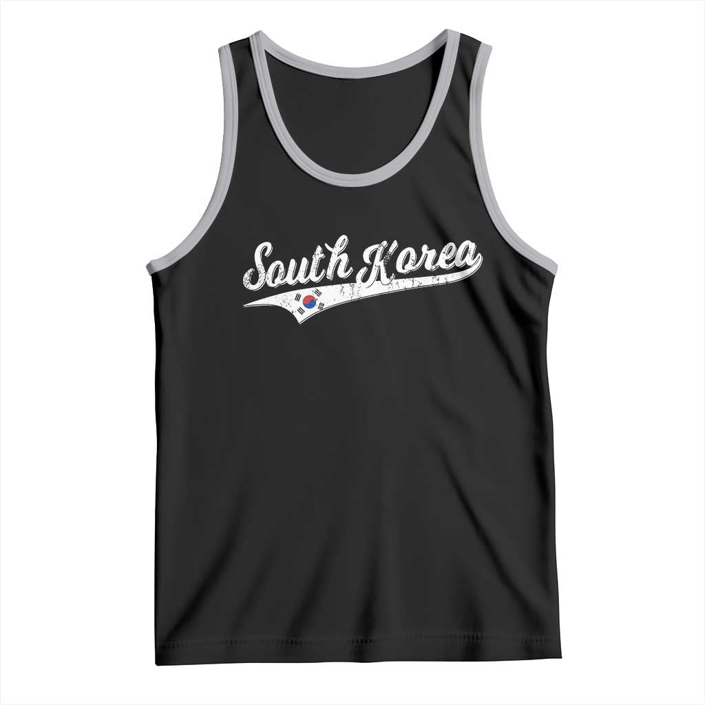 South Korea Tank Top Retro Script Sport Korean Flag