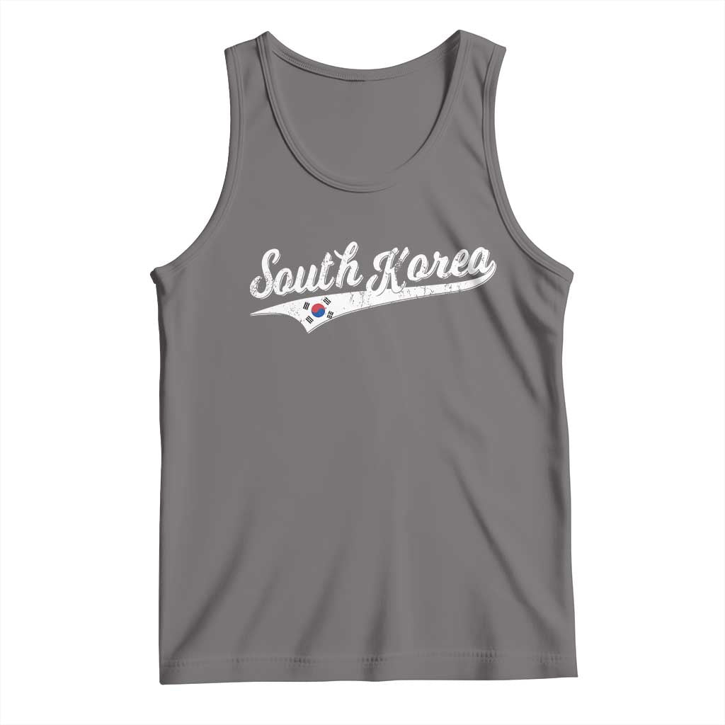 South Korea Tank Top Retro Script Sport Korean Flag