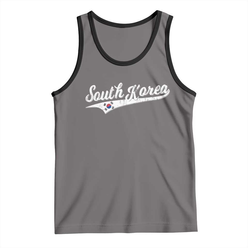 South Korea Tank Top Retro Script Sport Korean Flag