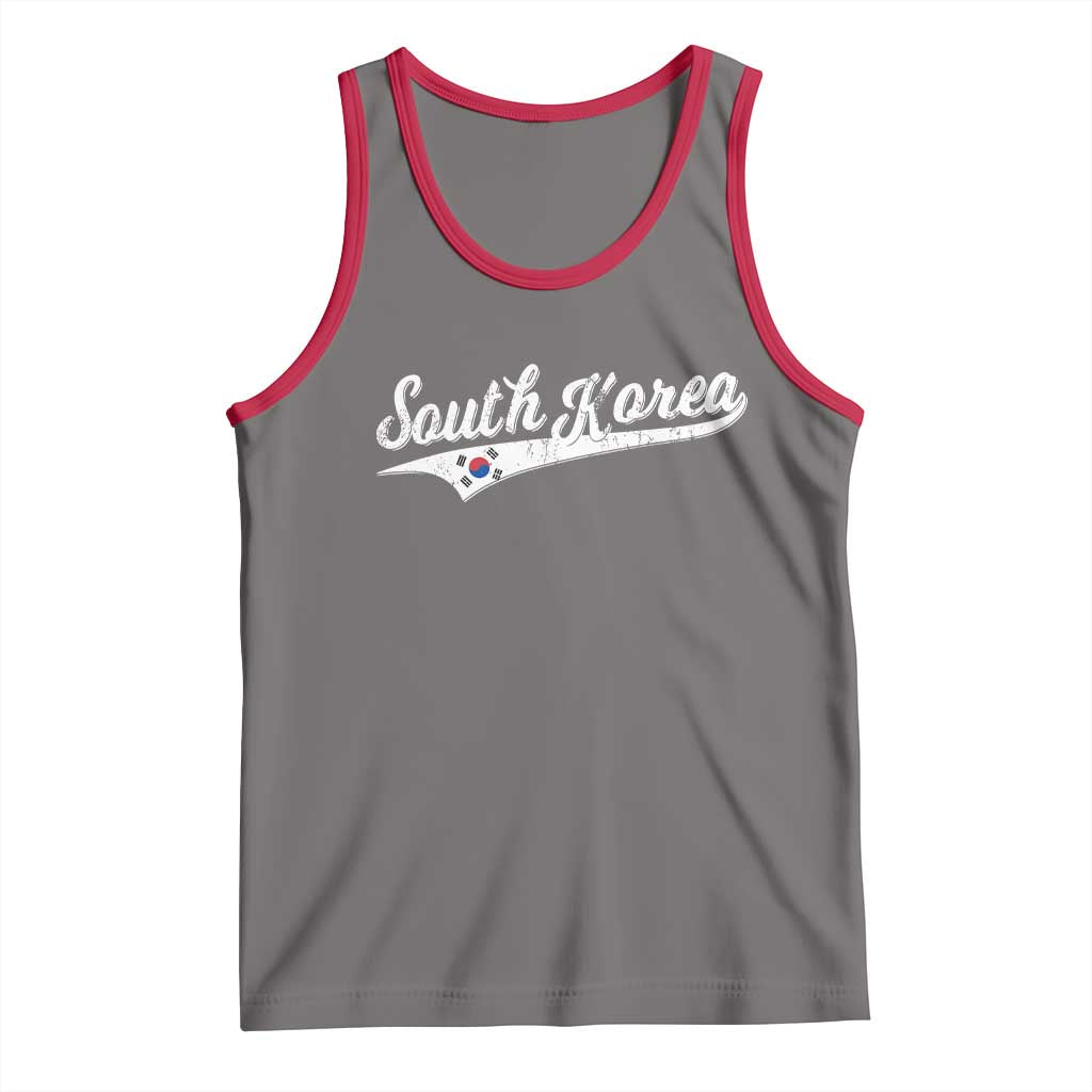 South Korea Tank Top Retro Script Sport Korean Flag