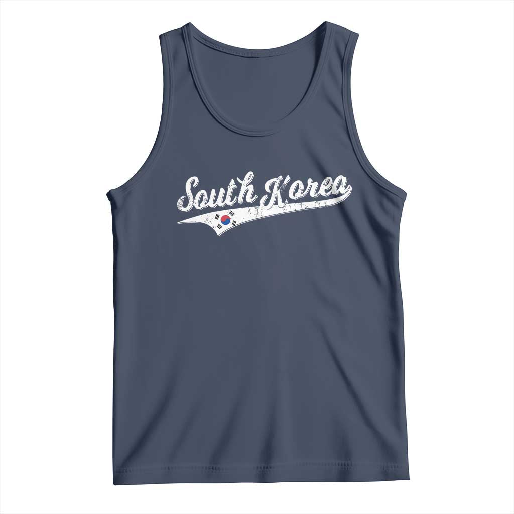South Korea Tank Top Retro Script Sport Korean Flag