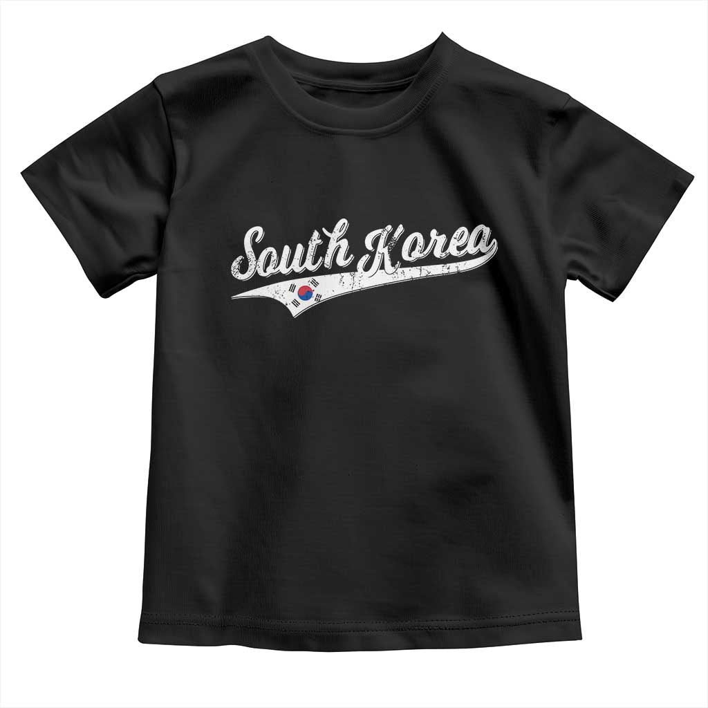 South Korea Toddler T Shirt Retro Script Sport Korean Flag