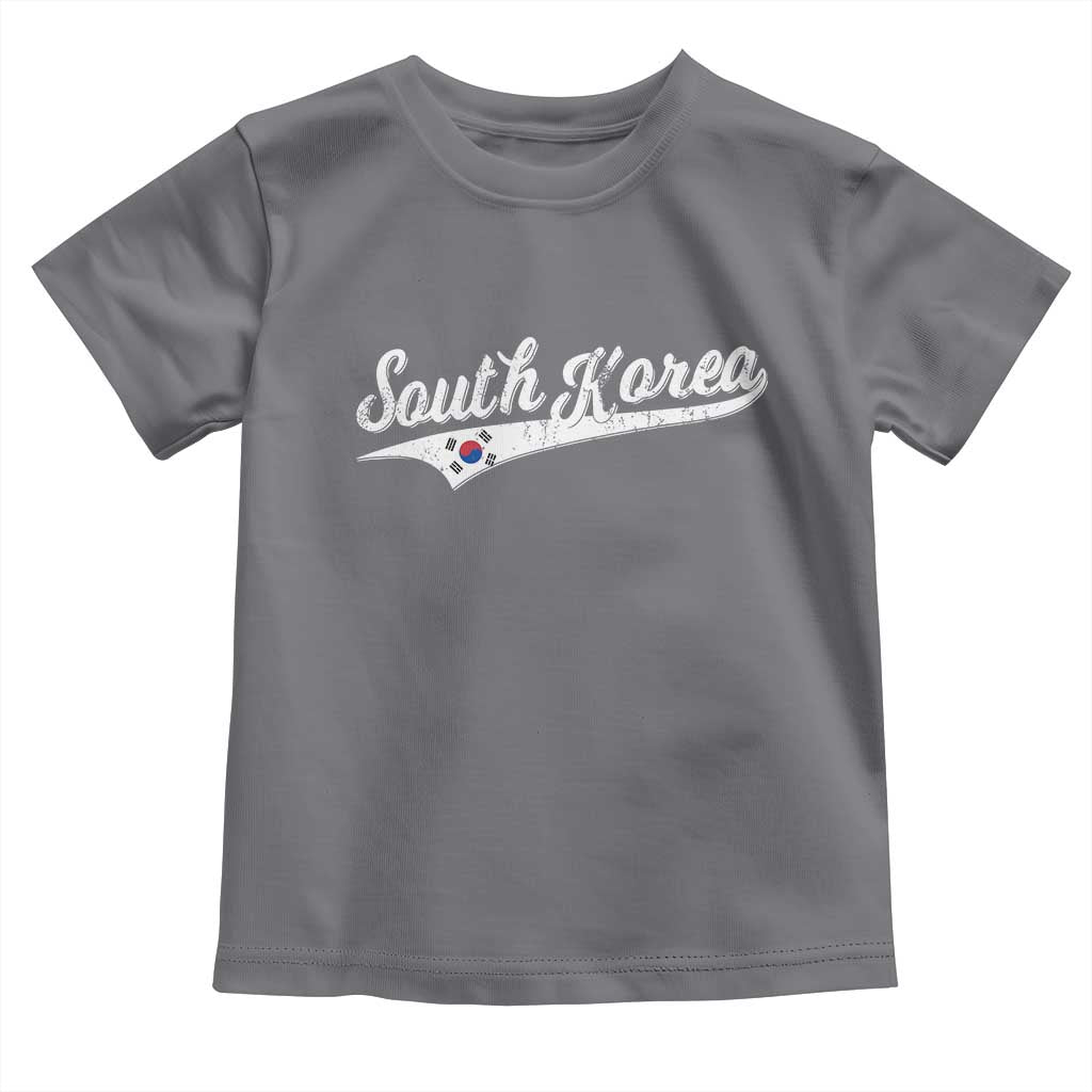South Korea Toddler T Shirt Retro Script Sport Korean Flag