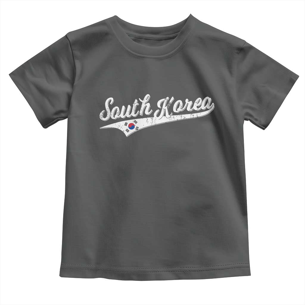 South Korea Toddler T Shirt Retro Script Sport Korean Flag