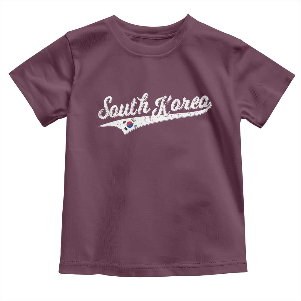 South Korea Toddler T Shirt Retro Script Sport Korean Flag
