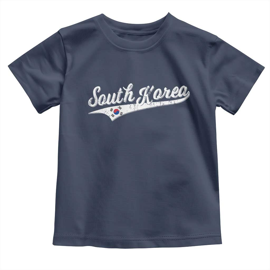 South Korea Toddler T Shirt Retro Script Sport Korean Flag