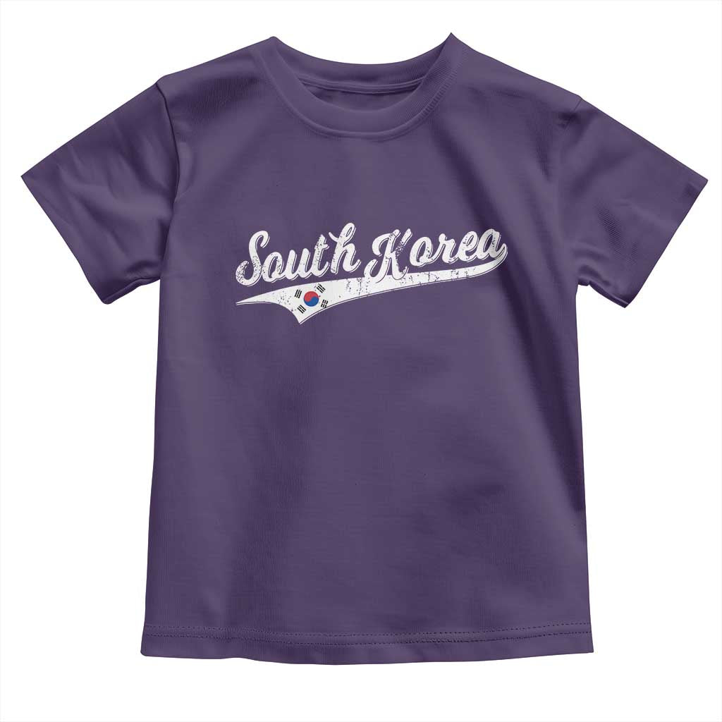 South Korea Toddler T Shirt Retro Script Sport Korean Flag