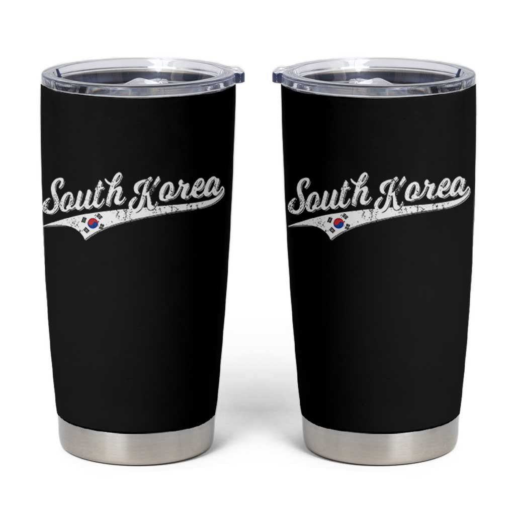 South Korea Tumbler Cup Retro Script Sport Korean Flag