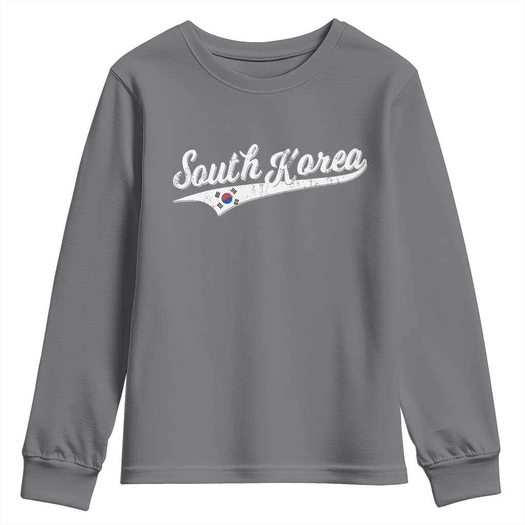 South Korea Youth Sweatshirt Retro Script Sport Korean Flag