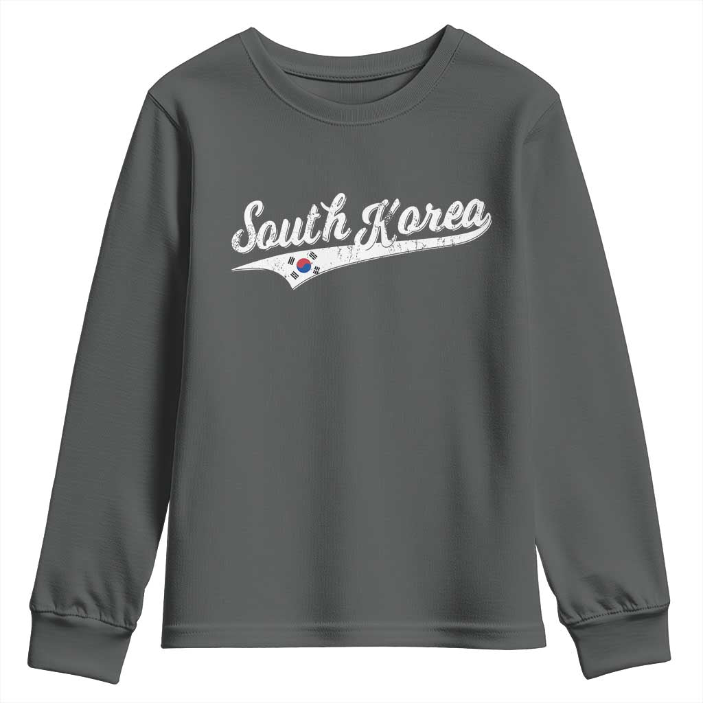 South Korea Youth Sweatshirt Retro Script Sport Korean Flag