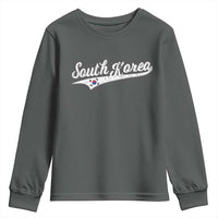 South Korea Youth Sweatshirt Retro Script Sport Korean Flag