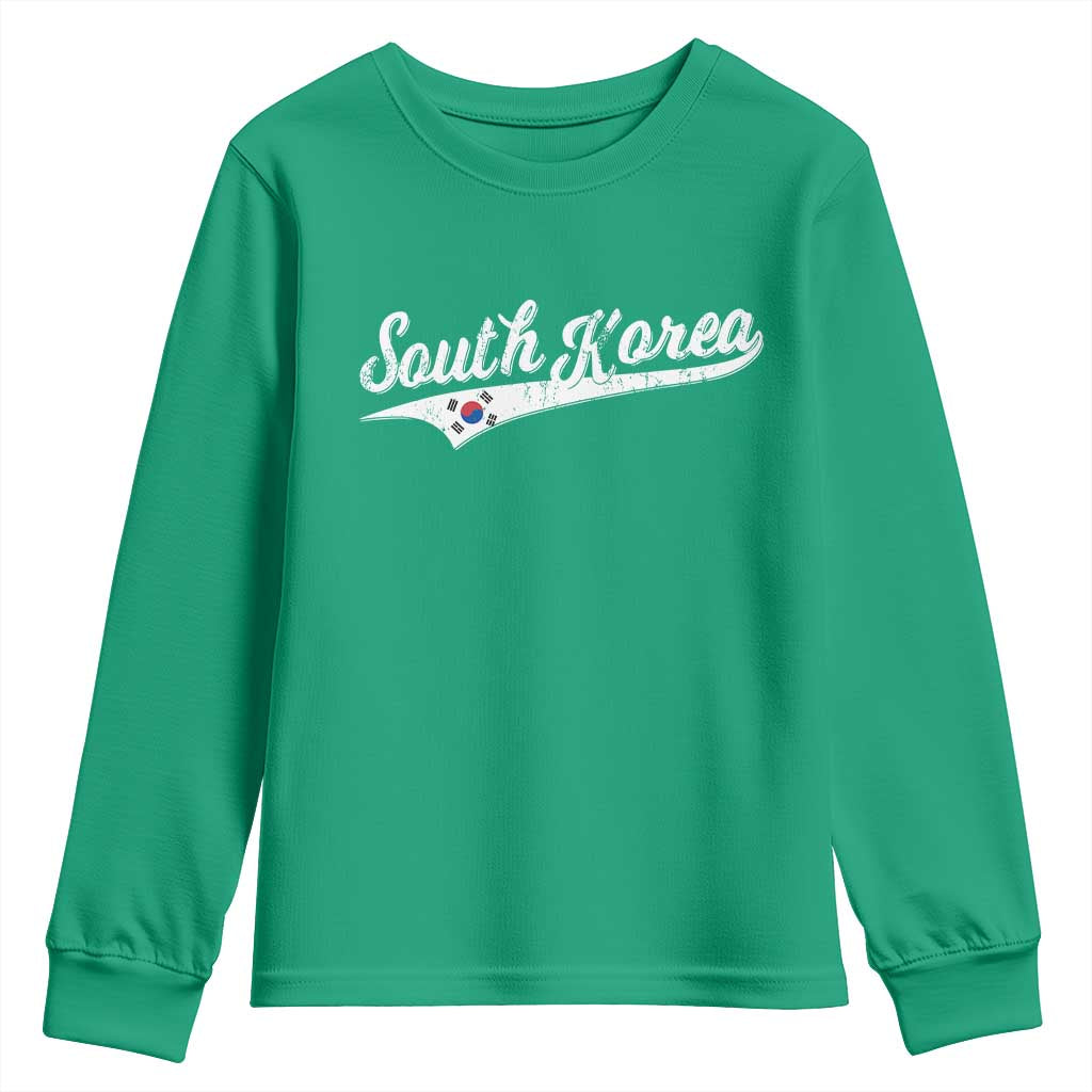 South Korea Youth Sweatshirt Retro Script Sport Korean Flag