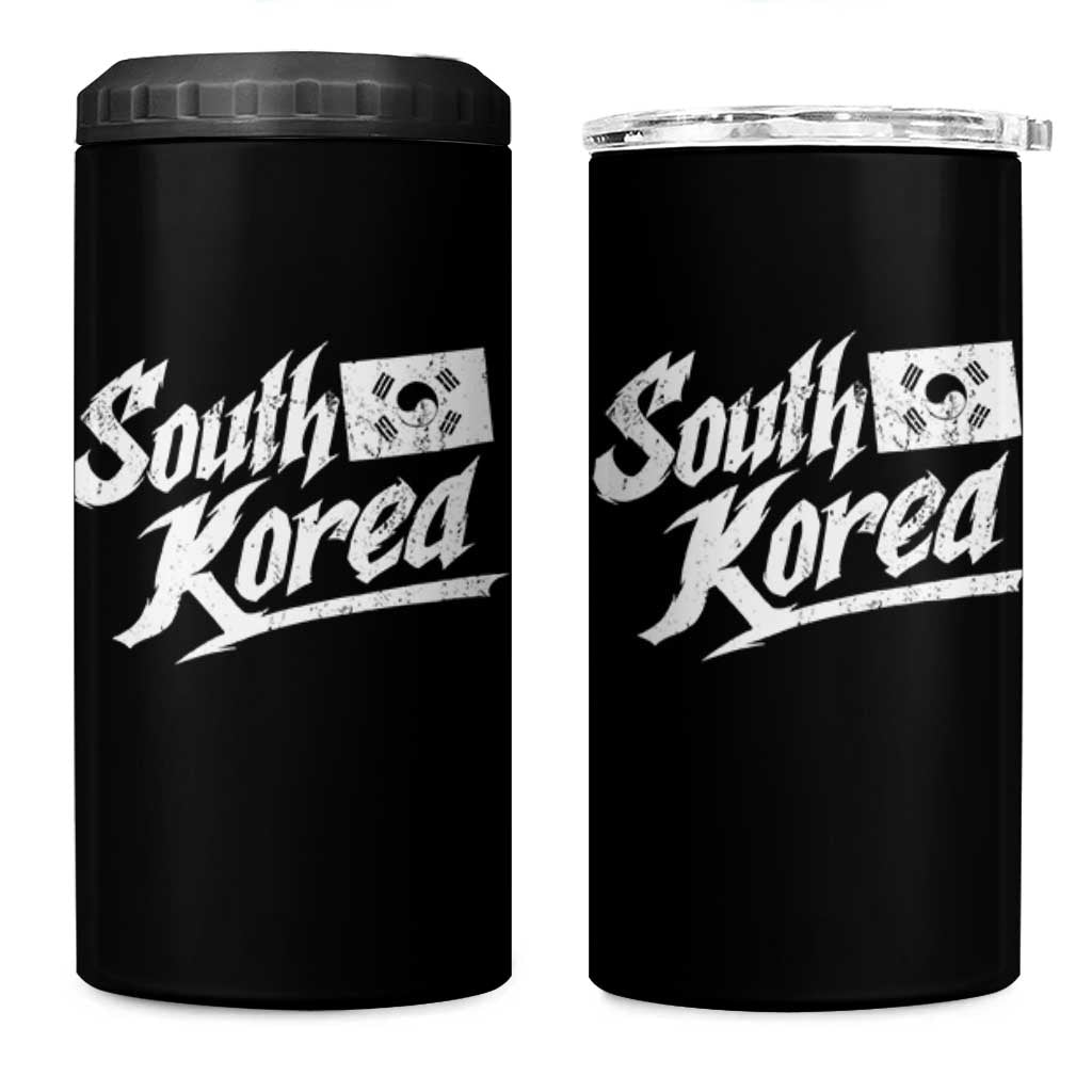 South Korea 4 in 1 Can Cooler Tumbler Retro Vintage Sport Korean Flag